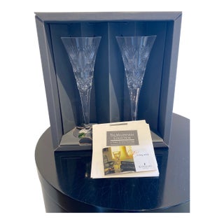 Waterford Crystal Millennium Toasting Flutes w/ box- a Pair For Sale