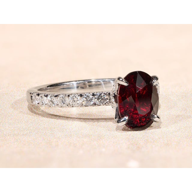 Silver The Camarillo: 2.03 Carat Natural No Heat Deep Red Ruby Engagement Ring For Sale - Image 8 of 13