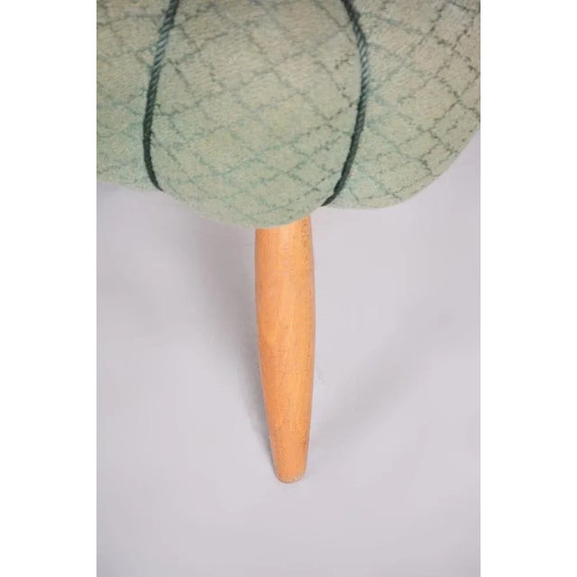 Mid-Century Green Beech Stool, 1950s For Sale - Image 9 of 10