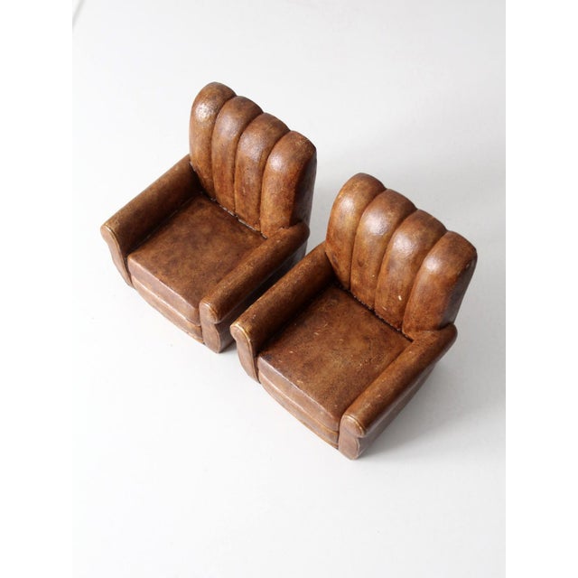 Mid 20th Century Mid-Century Club Chair Bookends For Sale - Image 5 of 10