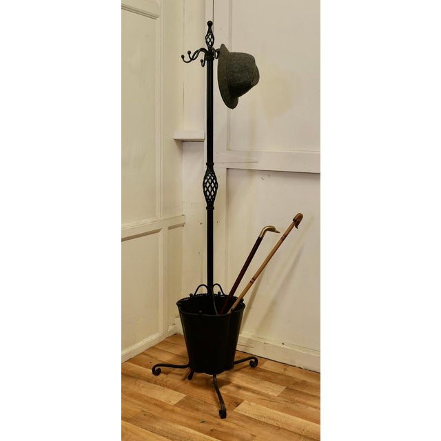 Metal Vintage Hall Stand in Wrought Iron, 1960 For Sale - Image 7 of 8