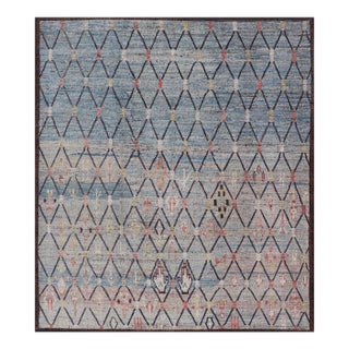 Modern Moroccan Rug by Keivan Woven Arts With All-Over Geometric 9'6 X 11'3 V For Sale