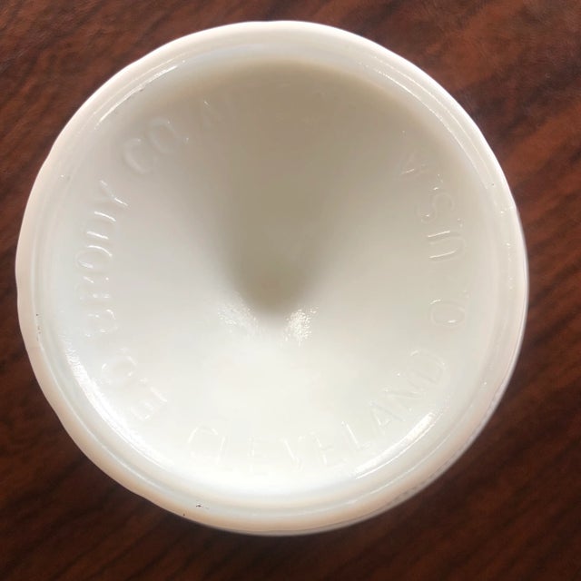 American Vintage E.O.Brody Cleveland Milk Glass Footed Bowl For Sale - Image 3 of 7