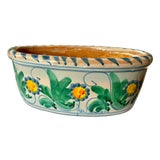 Vintage Vietri Signed and Hand-Painted Italian Oval Cachepot / Planter / Jardinier Mediterranean Floral Majolica For Sale