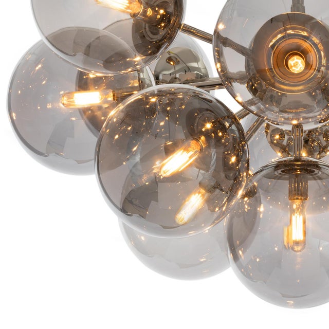 Regina Andrew Shine Globe Flush Mount, Polished Nickel with Smoke Glass For Sale - Image 4 of 7