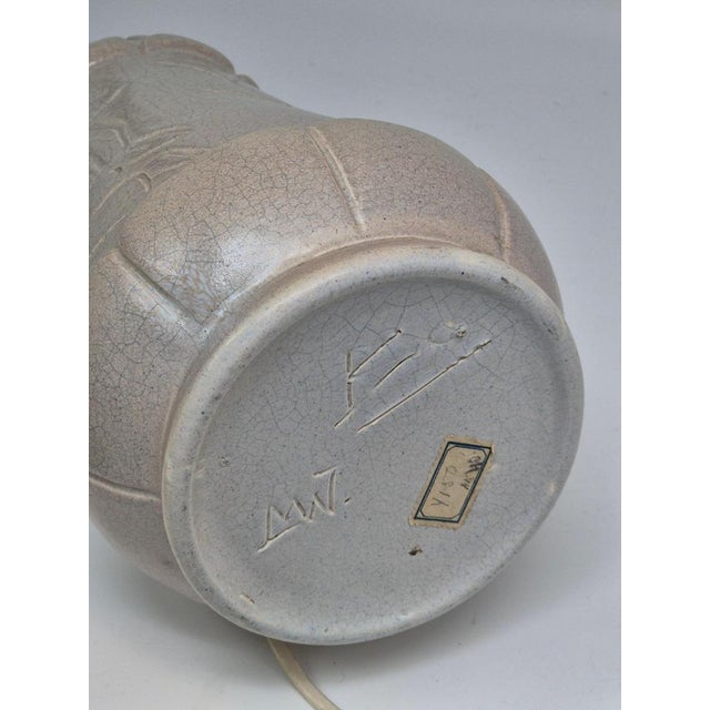 Ceramic Vintage Swedish Grace Table Lamp in White Glazed Ceramic by Maggie Wibom, 1930s For Sale - Image 7 of 11