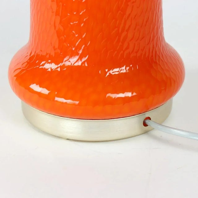 1960s Mid-Century Table Lamp in Orange Opaline Glass by Stefan Tabery for Opp Jihlava, 1960s For Sale - Image 5 of 11