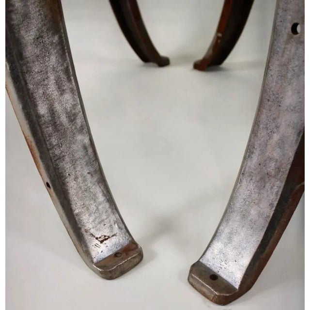 Pair of Industrial Glass Top Tables Circa 1940s For Sale In San Francisco - Image 6 of 9