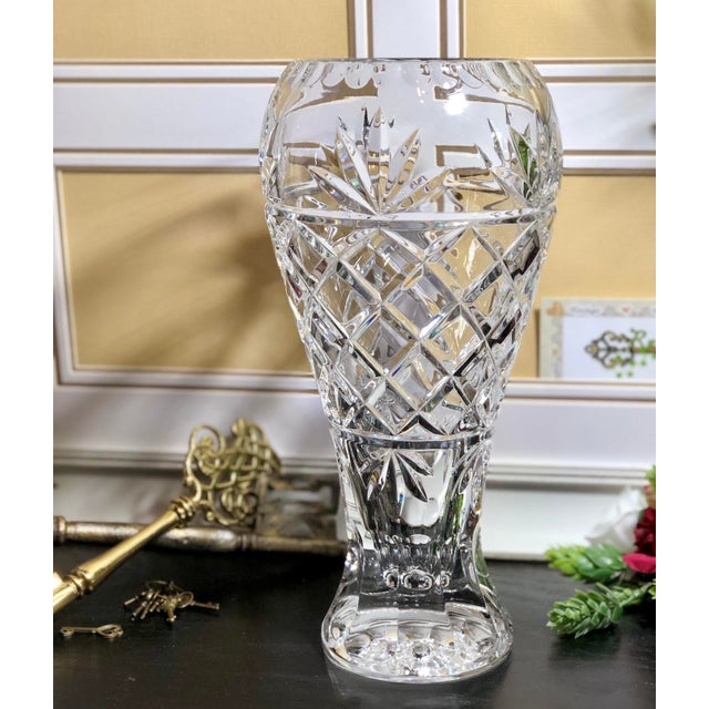 Heavy Cut Leaded Floral Blown Crystal Vase Chairish