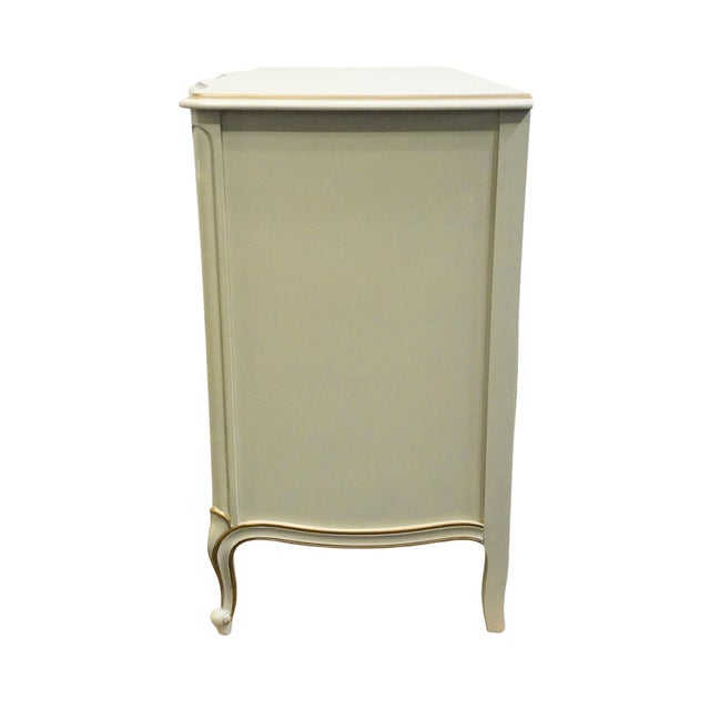 Drexel Furniture Touraine Collection Custom Cream Pained Country French Provincial 54" Double Dresser 200-120-1 For Sale - Image 12 of 15