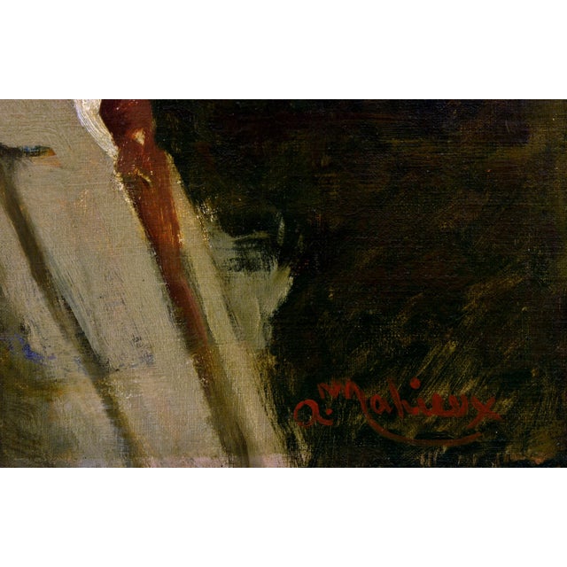 Mid-Century Modern Alfredo Mahieux, Portrait, Oil on Canvas on Tablet, Framed For Sale - Image 3 of 5