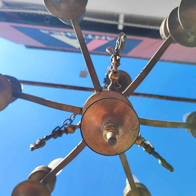 Vintage Six-Arm Chandelier in Metal For Sale - Image 6 of 10