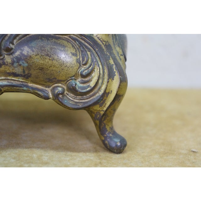 Brass Antique Art Nouveau Brainard & Wilson B&w Jewelry Keepsake Casket Box 8" For Sale - Image 8 of 16