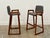 1960s Pair Danish Modern Teak Barstools - Mid Century Upholstered Bar Stools For Sale - Image 9 of 9