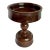 Vintage Signed Lacquered Wood Pedestal Bowl For Sale