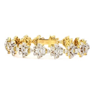 2.63 Carat Round Brilliant Cut Diamond Gold Bracelet For Sale