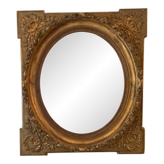 Napoleon III Oval Carved Gilt Mirror For Sale