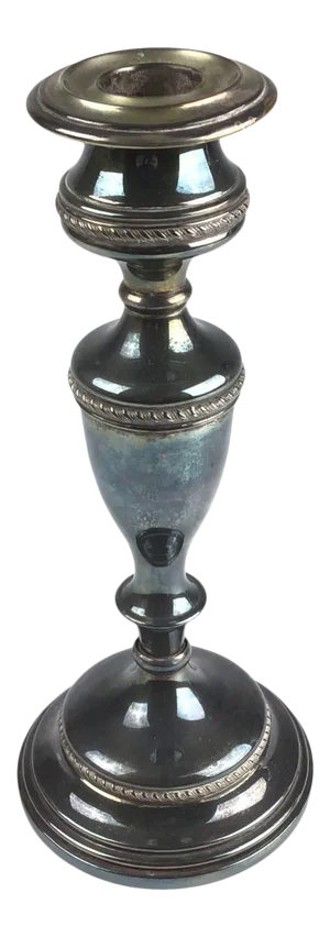 Vintage 1960s Weighted Silver Plate Candle Holder