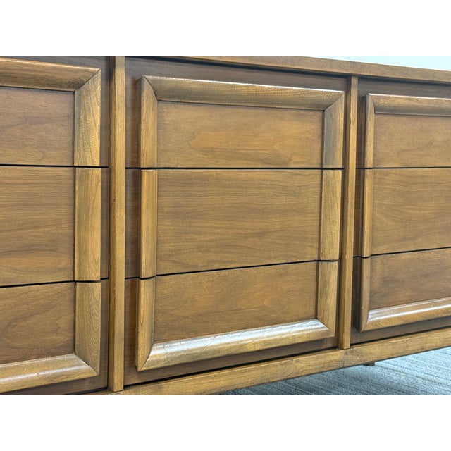 Mid-Century Modern 9-Drawer Walnut Dresser For Sale - Image 10 of 11