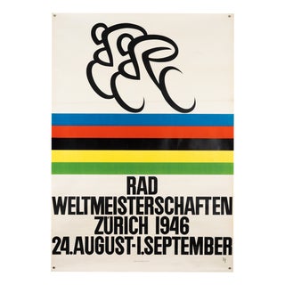 Cycling World Championship Zurich Lithograph Poster by Axel Walter Diggelmann, 1946 For Sale