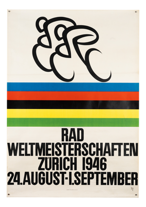 Cycling World Championship Zurich Lithograph Poster by Axel Walter Diggelmann, 1946