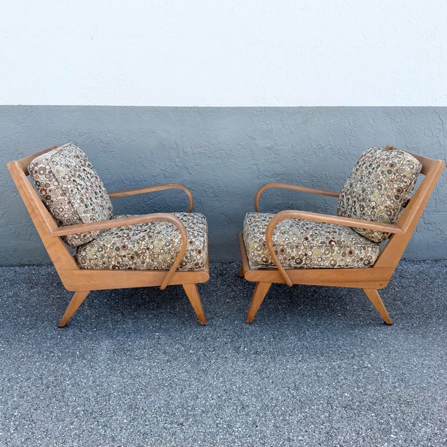 Heywood-Wakefield Mid Century Modern Bentwood Lounge Chairs by Heywood Wakefield - A Pair For Sale - Image 4 of 11