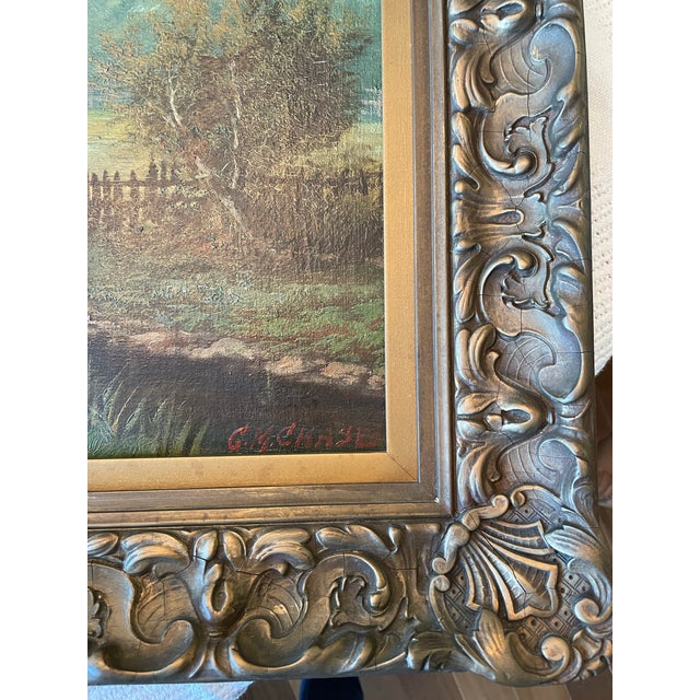 Late 19th Century Antique 19th Century Pastoral Landscape C M Chase For Sale - Image 5 of 8