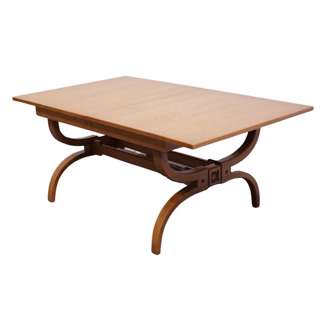UNIQUE FURNITURE Solid Oak Southwestern Mediterranean 66" Trestle Dining Table 5551 – American Fiesta Finish 28.75" High...