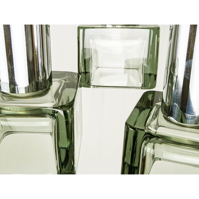 Metal Vintage Three-Lights Pendant in Smoked Glass and Chrome Plated Metal by F. Poli for Seguso, 1960s For Sale - Image 7 of 12