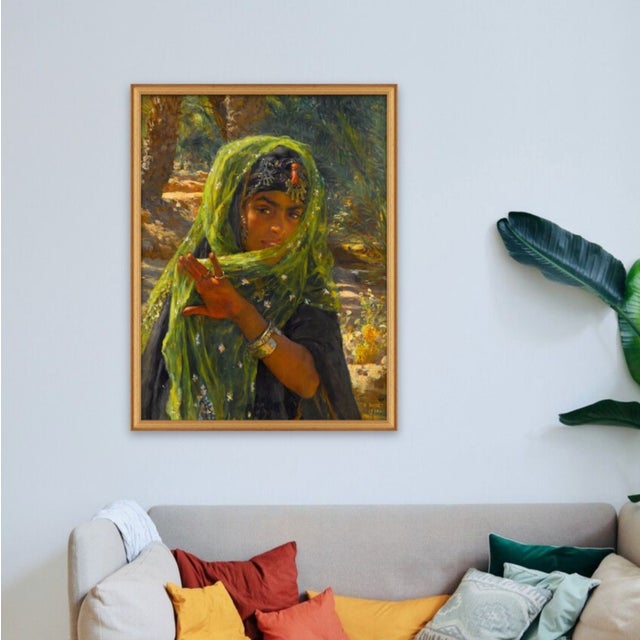 Atelier Aria Lumae Etienne Dinet 1901 Orientalist North African Bedouin Girl Fine Art Gallery Board Print 30 X 40 For Sale - Image 14 of 17