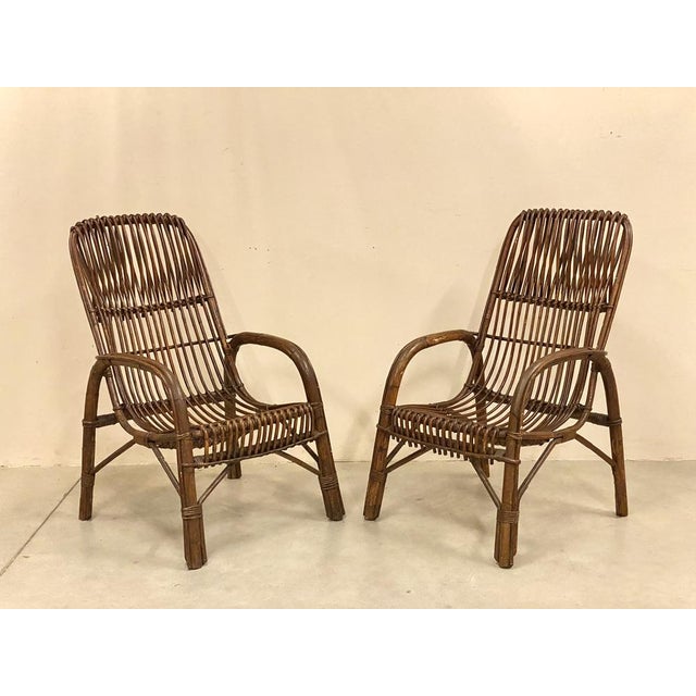 Set of Bamboo Armchairs, 1970s For Sale - Image 14 of 14