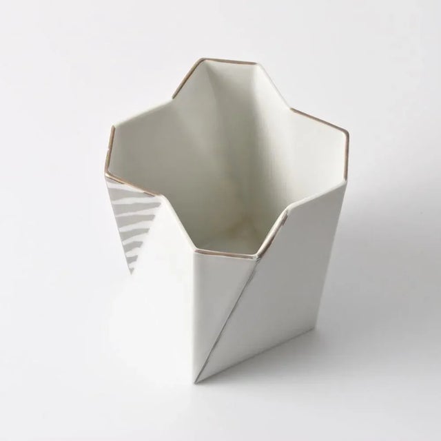 Silver Danish Futura Vase in Porcelain by Else Kamp for Bing & Grondahl, 1980s For Sale - Image 8 of 10