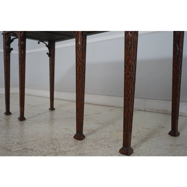 Maitland Smith Chippendale Style 3 Drawer Mahogany Server Console For Sale - Image 10 of 18