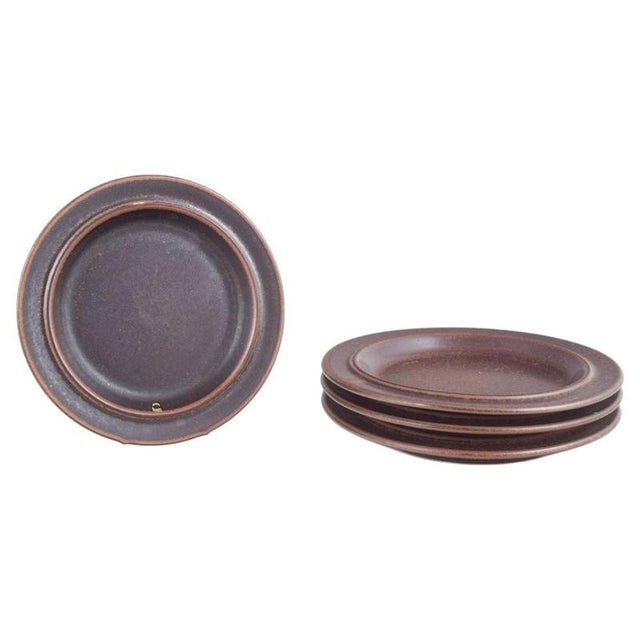 1960s Ceramic Ruska Series Plates by Ulla Procopé for Arabia, 1960s, Set of 4 For Sale - Image 5 of 5
