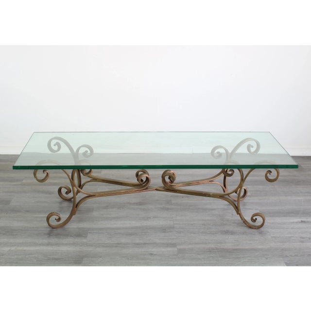 Gold Vintage Hollywood Regency Iron Coffee Table For Sale - Image 8 of 8