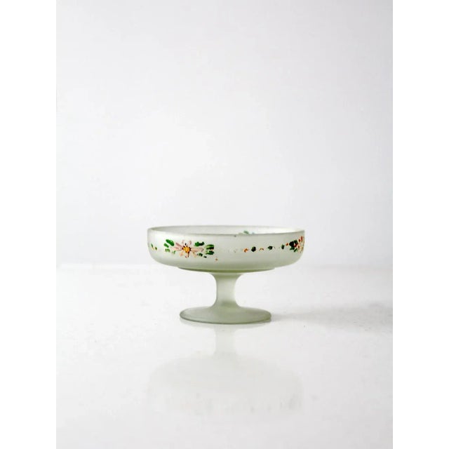 Vintage Frosted Glass Candy Dish For Sale - Image 4 of 7