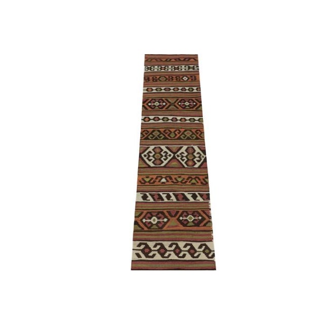 1950s Vintage Shahsavan Persian Kilim Runner in Polychromatic Patterns by Rug & Kilim For Sale - Image 5 of 7