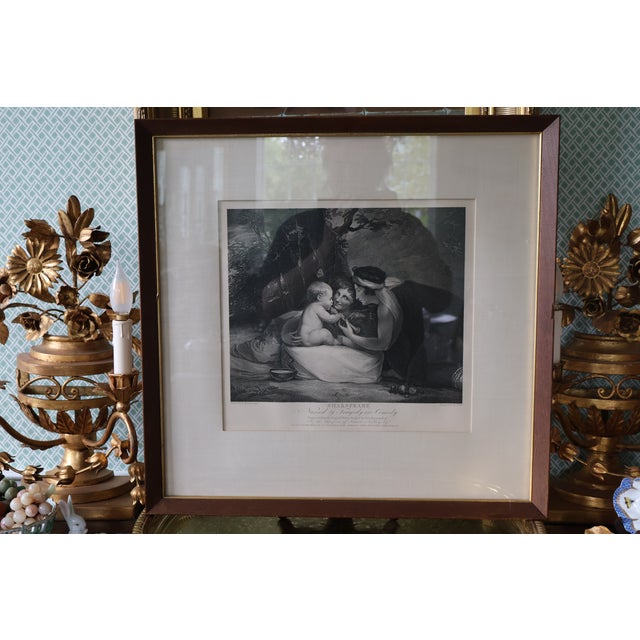 Antique 1803 Boydell “Shakespeare Nursed by Tragedy and Comedy” Stipple Engraving—Framed For Sale - Image 12 of 18