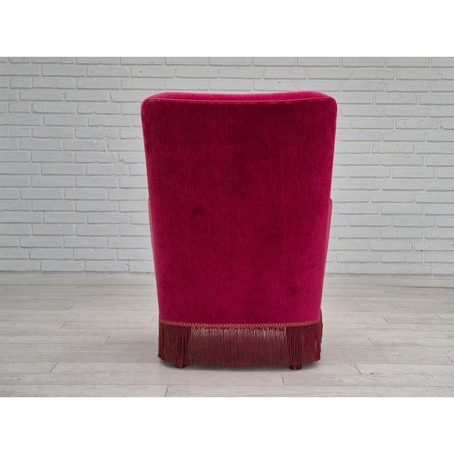 Vintage Danish Easy Chair in Velour, 1960s For Sale - Image 10 of 18
