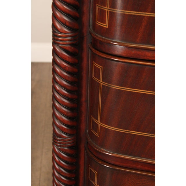 Edwardian Style Custom Mahogany Inlaid High Chest Of Drawers For Sale - Image 18 of 18