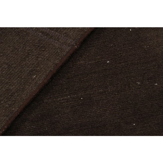 Brown Rug & Kilim’s Extra-Long Runner Rug in Textural Monochrome Brown For Sale - Image 8 of 8