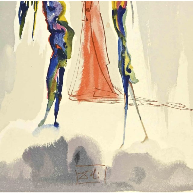 The Angelus of the Empyrean is a woodcut print realized in 1963 for a series illustrating the Medieval poem of the "Divine...