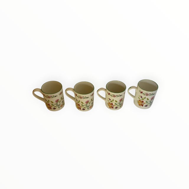 Minton 1940s Minton Haddon Hall B1451 Bone China Mugs John Wadsworth - Set of 4 For Sale - Image 4 of 4