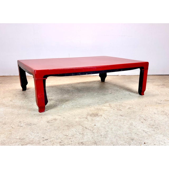 Mid 20th Century Japanese Low Coffee / Tea Table in Red & Black Lacquer For Sale - Image 9 of 12
