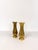 This lovely pair of vintage hand etched brass flower vases are a delicate and beautifully crafted Hollywood Regency...