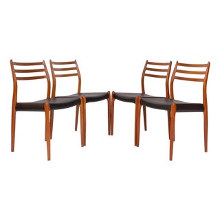 Vintage Niels Otto Møller 78 Dining Chairs in Solid Teak Set of 4 For Sale