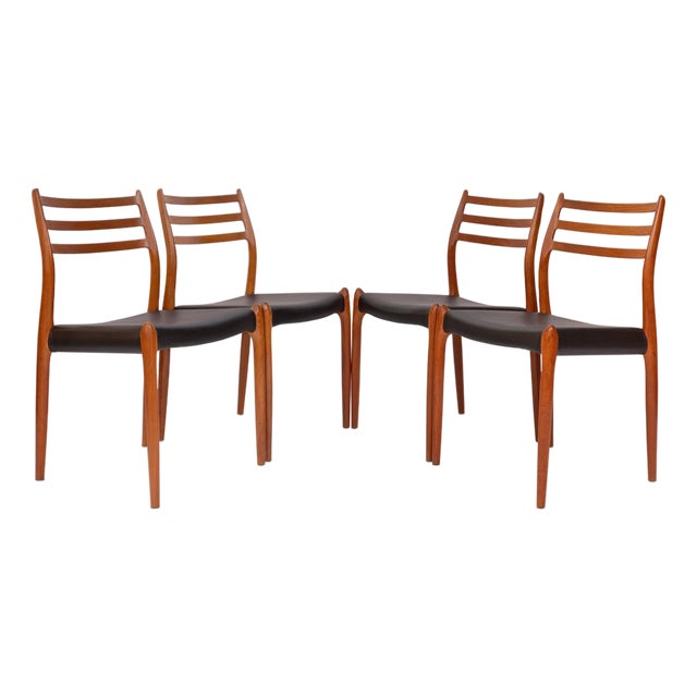 Vintage Niels Otto Møller 78 Dining Chairs in Solid Teak Set of 4 For Sale