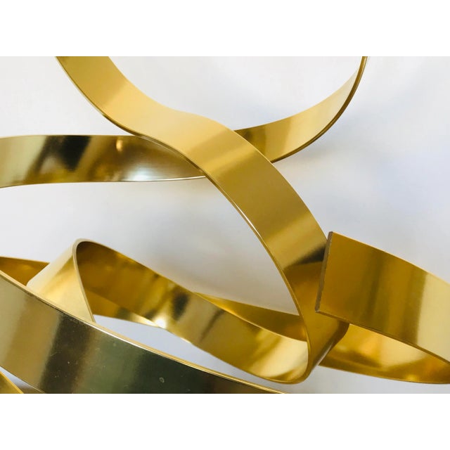 Gold Dan Murphy (B.1942 Chicago) Gold Toned Ribbon Sculpture Dated 1986 For Sale - Image 8 of 13