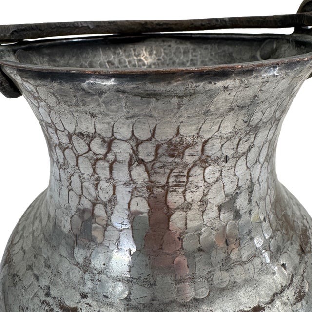 19th-Century South Indian Hand-Hammered Copper Water Vessel With Chased Rim For Sale - Image 16 of 16