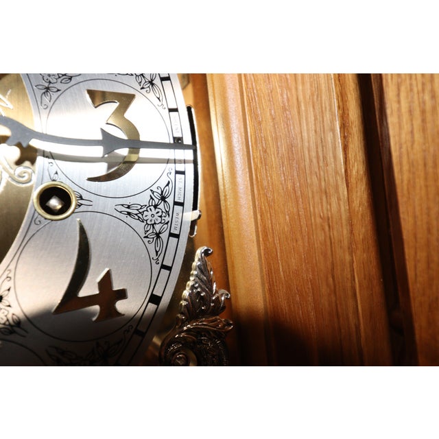 Hermle North America Red Oak Moonphase Grandfather Clock For Sale - Image 17 of 18